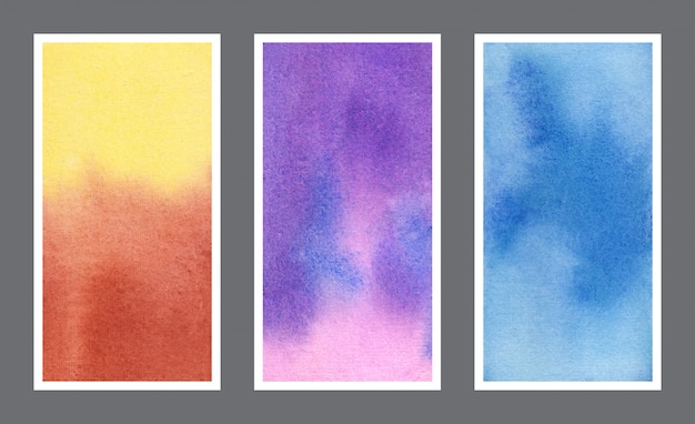 Abstract watercolor background texture web banner set