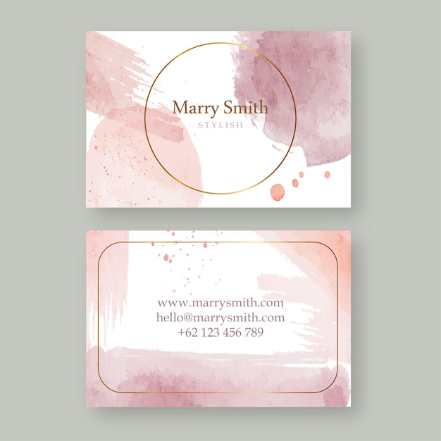 abstract watercolor business card template