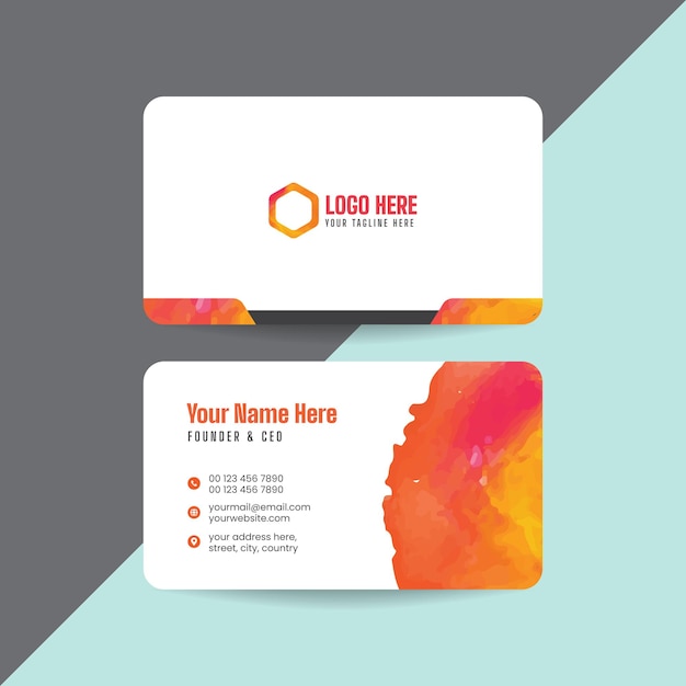 Abstract watercolor business card template