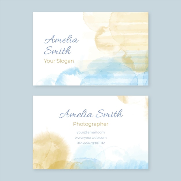 Abstract watercolor business card