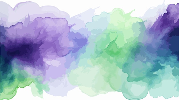 Abstract Watercolor Green and Violet Background