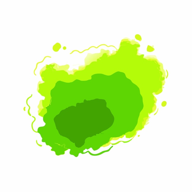 Vector abstract watercolor hand paint green splash on a isolated white background 10