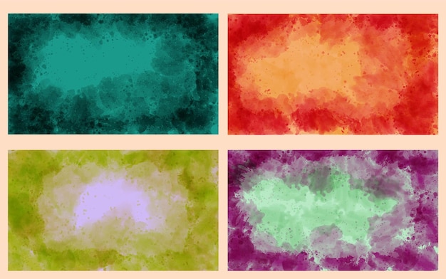 Abstract watercolor horizontal background collection designed.