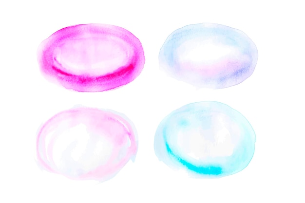 Abstract watercolor set. Hand drawn texture for backgrounds, cards, banners. Pink, blue blots.