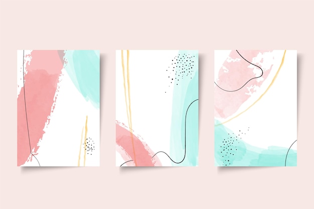 Abstract watercolor shapes covers collection