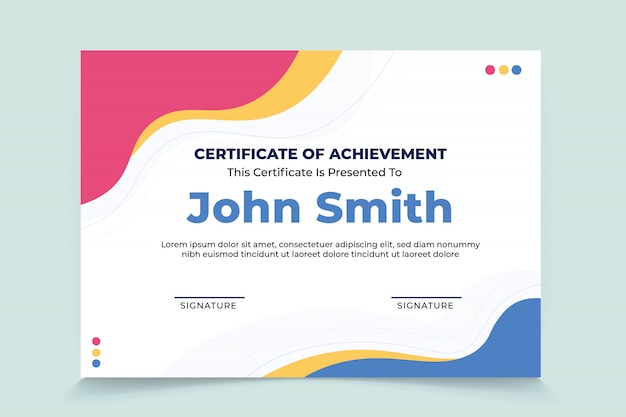 Abstract wave certificate of appreciation template