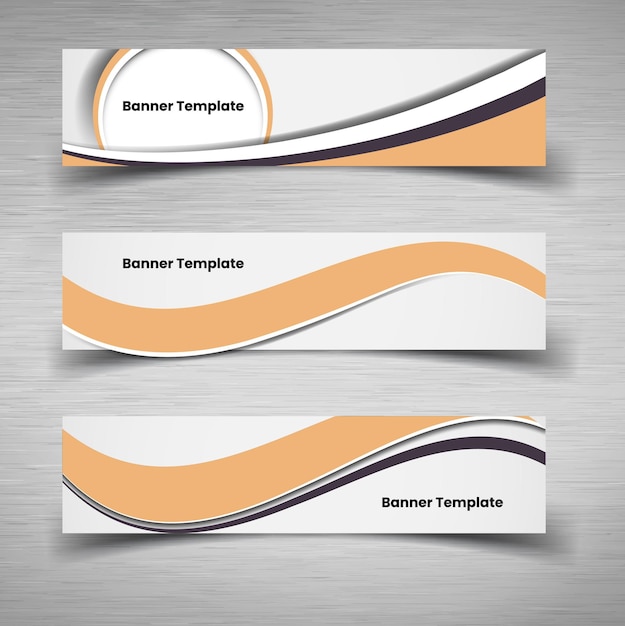 Vector abstract wave curve business web banners stylish template set