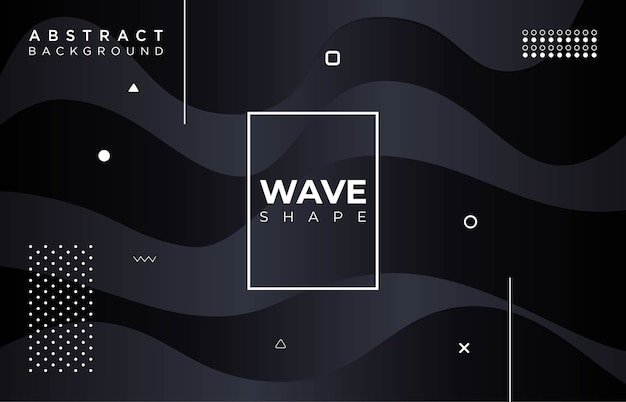 Abstract wave dark black gradient background  