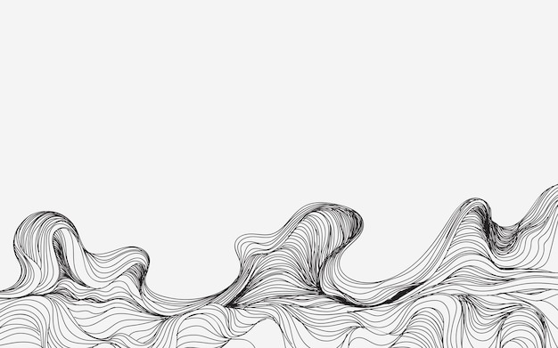 Abstract wave line art background