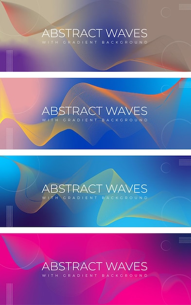 Abstract waves with mesh gradient background wavy line art pattern colorful