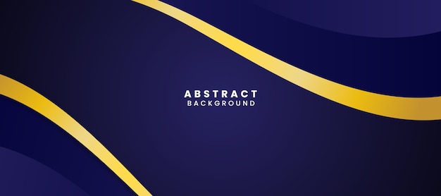 Abstract wavy blue and gold background vector illustration