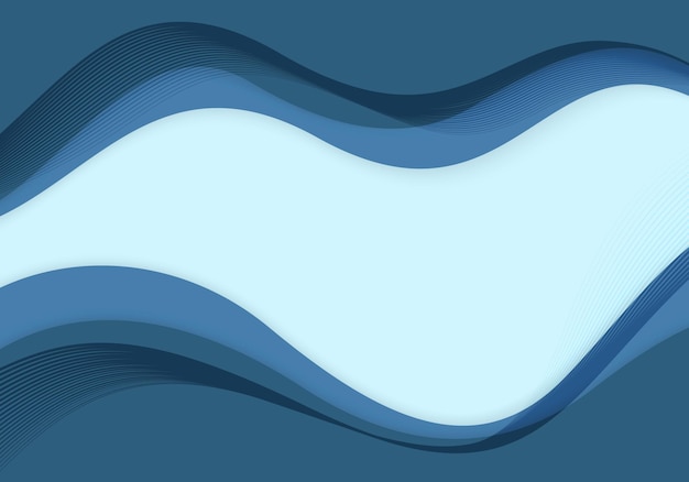 Abstract wavy blue template design decorative artwork minimal style template