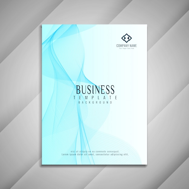 Abstract wavy business brochure elegant template design