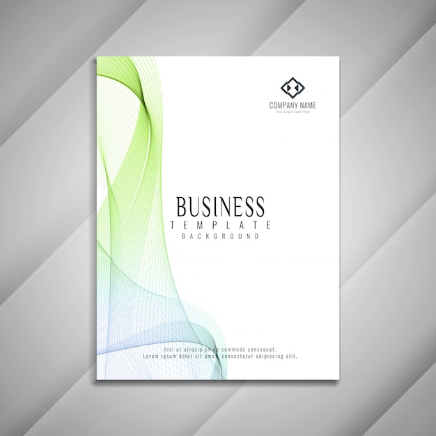 Abstract wavy business brochure template design