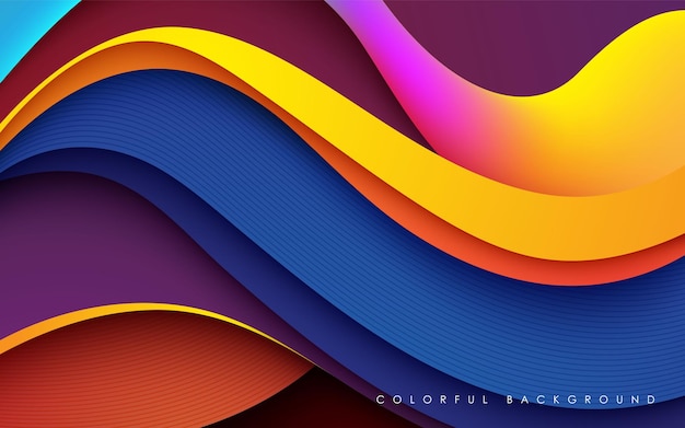 Abstract wavy colorful overlapping layers background