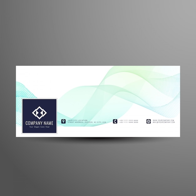 Abstract wavy facebook timeline banner template