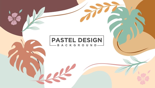 Abstract wavy and floral background pastel color design