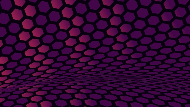 Abstract wavy gradient hexagonal vector background