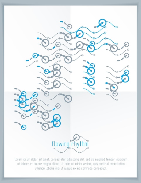 Abstract wavy lines pattern, art graphic illustration can be used as presentation flyer or brochure head page.