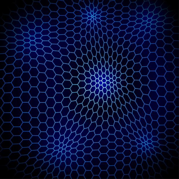 Abstract wavy net with hex cells