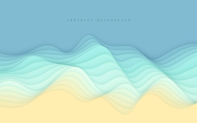 Abstract wavy papercut background beach coloring