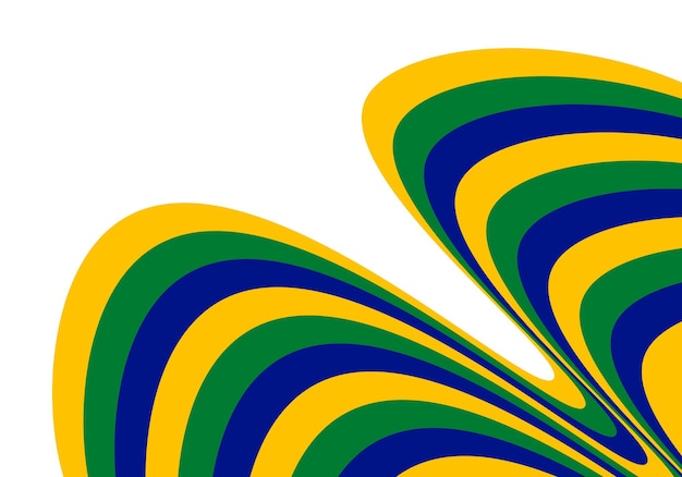 Abstract wavy pattern background brazil colors Vector illustration