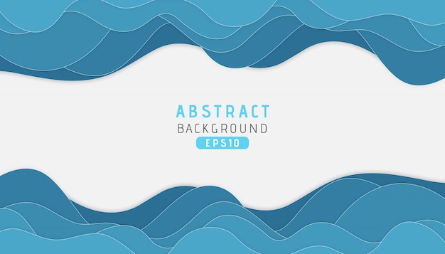 Abstract wavy shape background with paper cut style