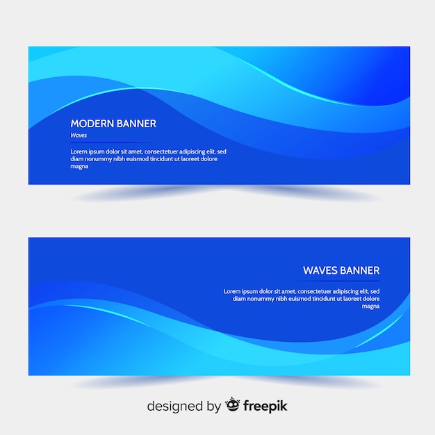 Abstract wavy shapes banner