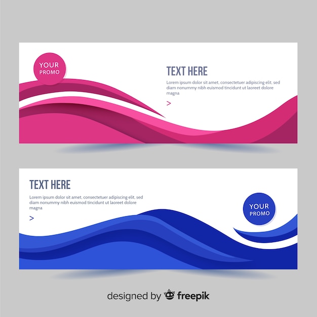 Abstract wavy shapes banner