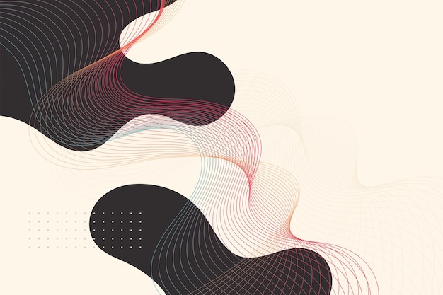 Abstract wavy shapes with gradient grid wave vector background