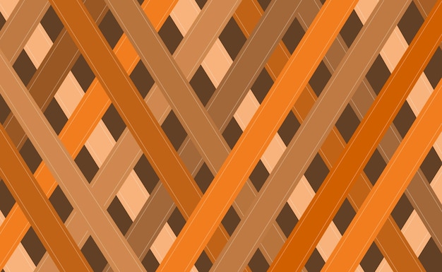 Abstract weave basket background Brown texture with geometric diagonal lines Vector vintage pattern