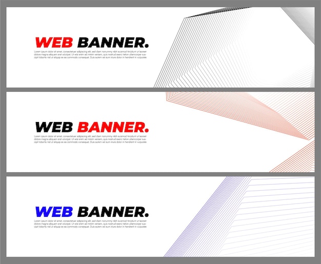 Abstract web banner design vector Set templates horizontal header web banner Modern abstract cover