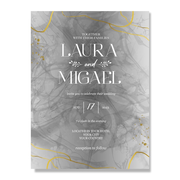 Abstract wedding invitation template