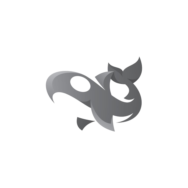 Abstract Whale Orca Logo