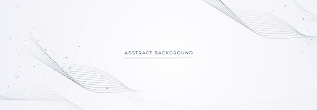 Abstract White background Modern gradient gray banner with wave curve line dot elements Elegant concept for technology network and future business vector illustration