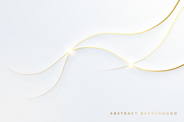 Abstract white background with dynamic golden waves