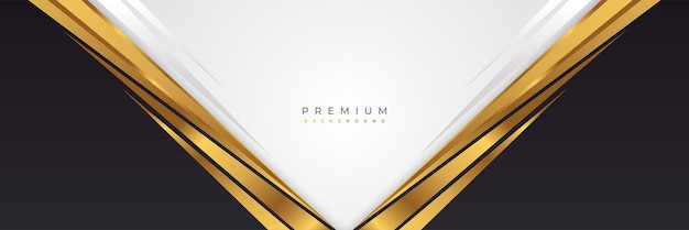 Abstract White Black and Gold Luxury Background Elegant Background with Paper Cut Style