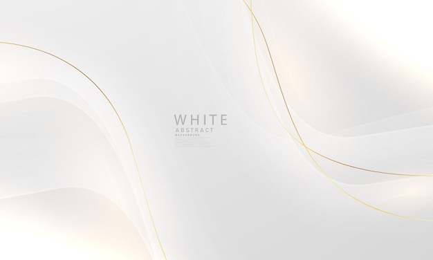 Abstract white and gray background with gorgeous golden line decoration.