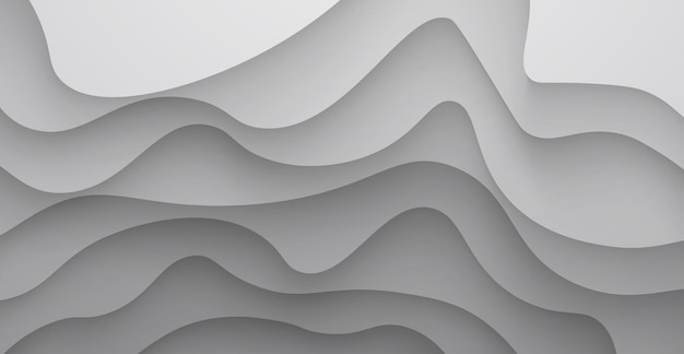 Abstract white gray gradient color shadow wavy papercut background eps10 vector