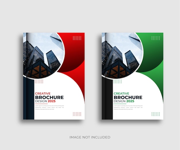 Abstract white green yellow red corporate business  brochure cover design template