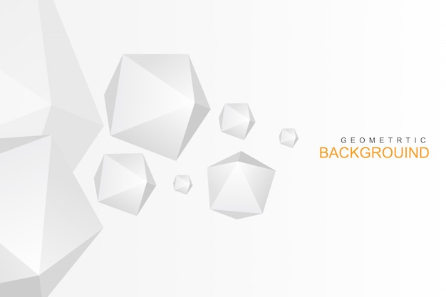 Abstract white minimal low polygon background