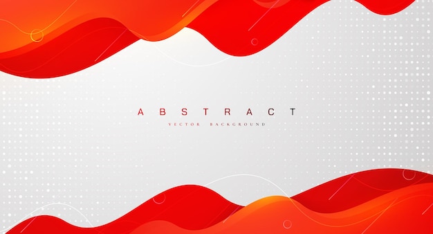 Abstract white and red background with wavy shape