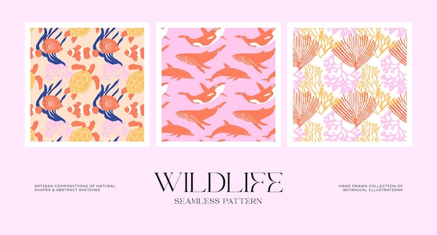 Abstract wildlife seamless pattern collection to suit your branding identity our packaging design