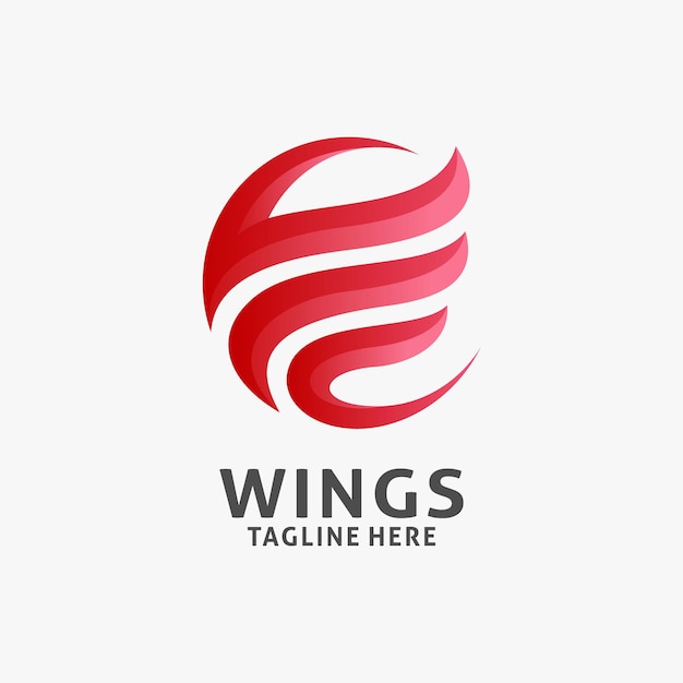 Abstract wing logo design in circle shape