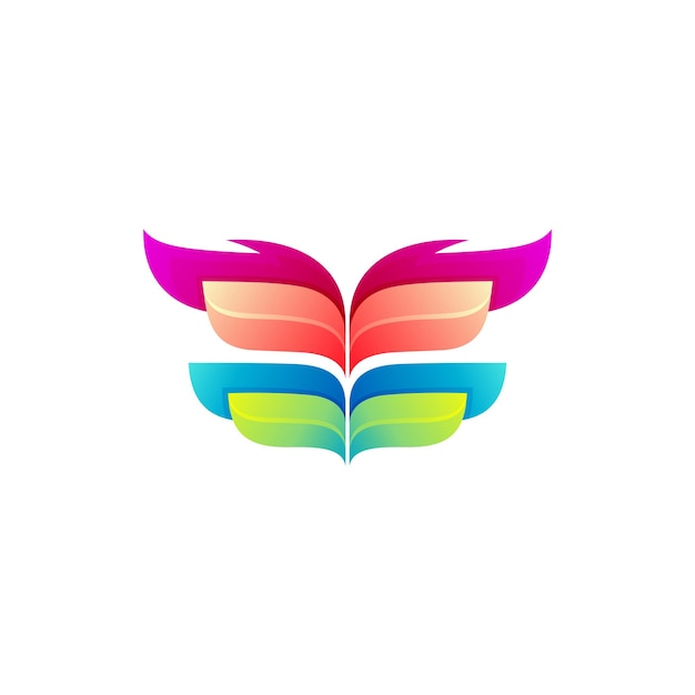 Abstract wing logo design colorful butterfly icons