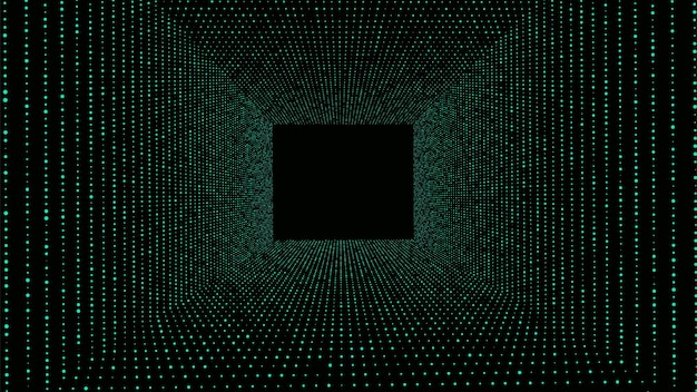 Vector abstract wireframe tunnel vector green wormhole 3d portal grid futuristic fantasy funnel