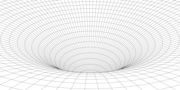 Vector abstract wireframe tunnel vector wormhole 3d portal grid futuristic fantasy funnel