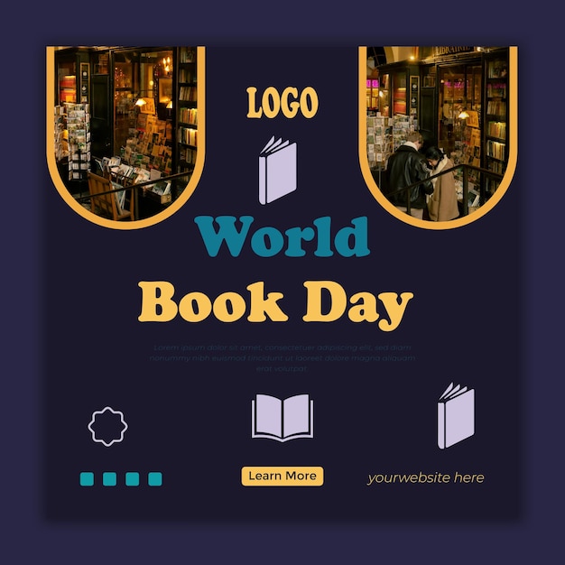 abstract World Book Day social media post template