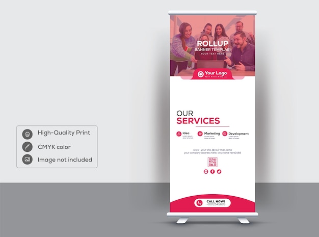 Abstract X Stand RollUp Banner Design Templates EPS Vector