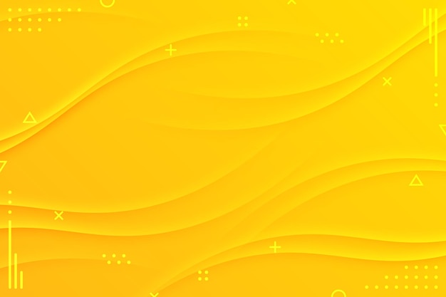 Abstract yellow background with wavy dynamic shapes